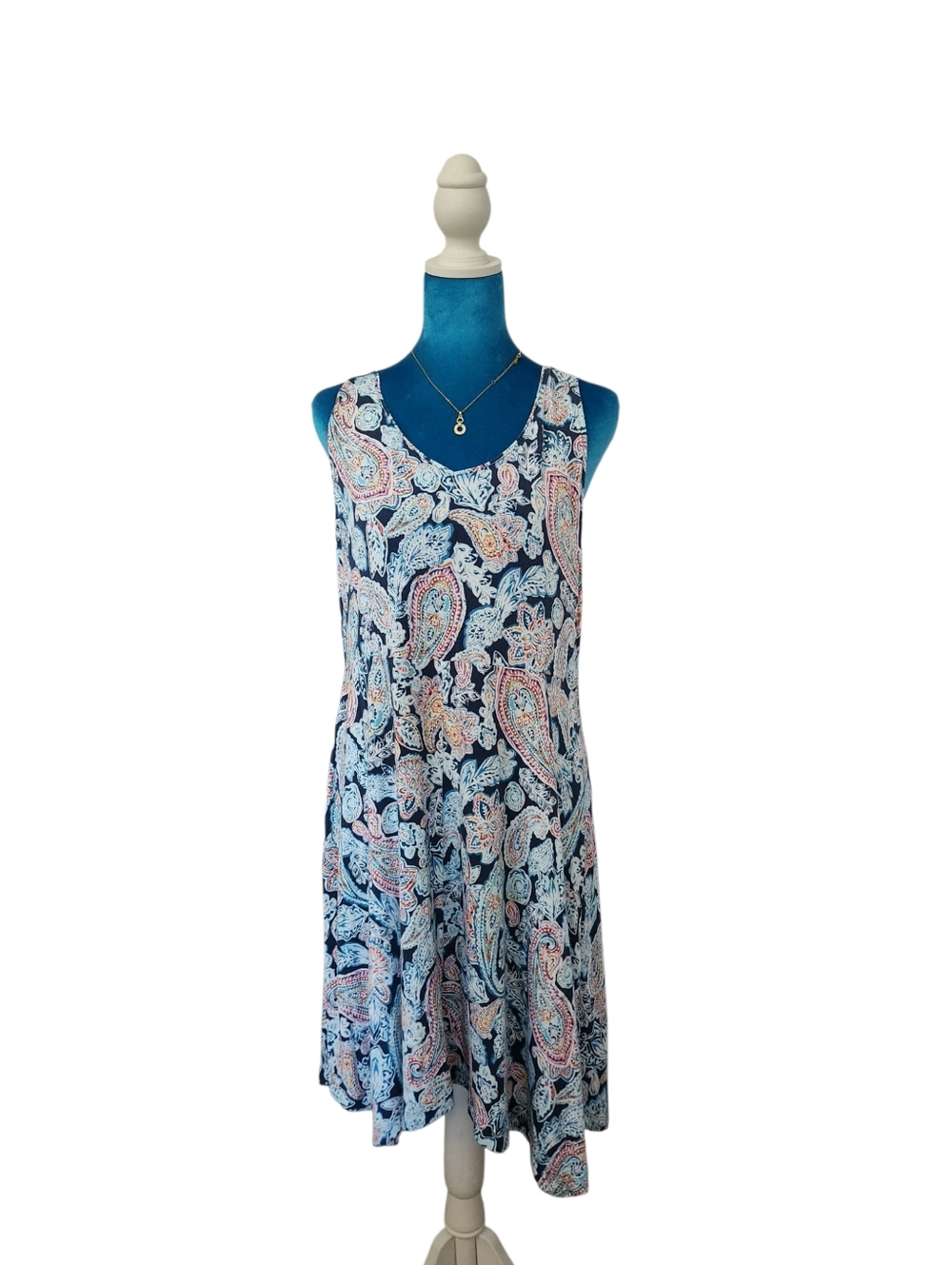 J.Jill Paisley Sleeveless Swing Dress | Size M Petite - MSRP $54